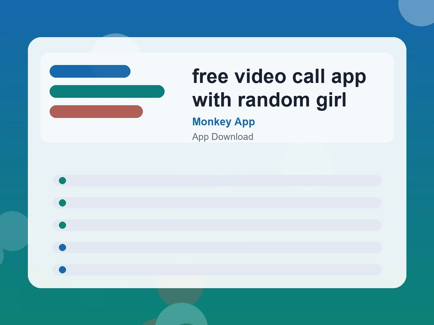 Monkey App free video call app with random girl guide visual