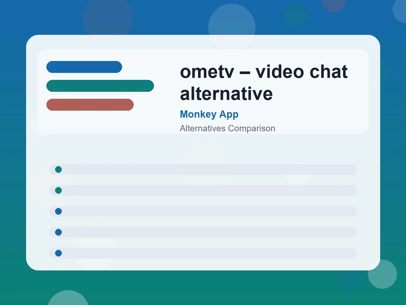 Monkey App ometv – video chat alternative guide visual