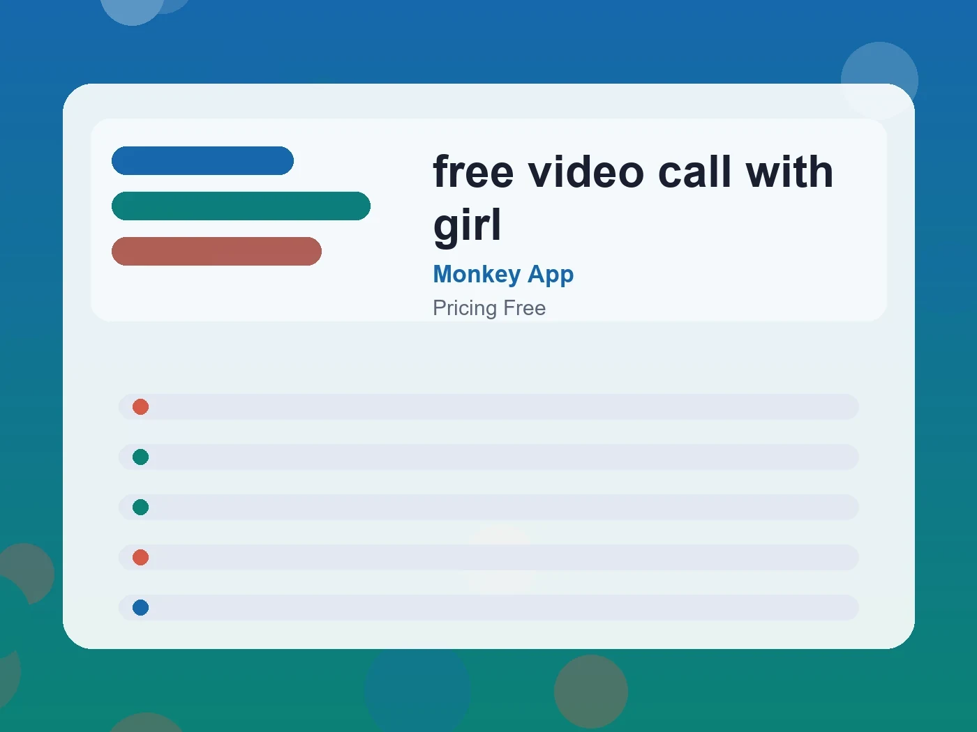 Monkey App free video call with girl guide visual