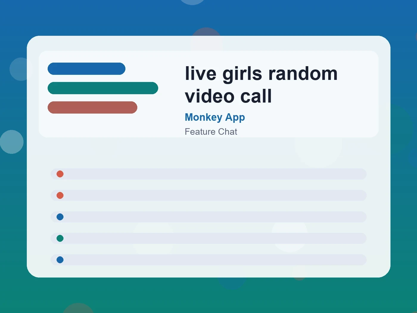 Monkey App live girls random video call guide visual