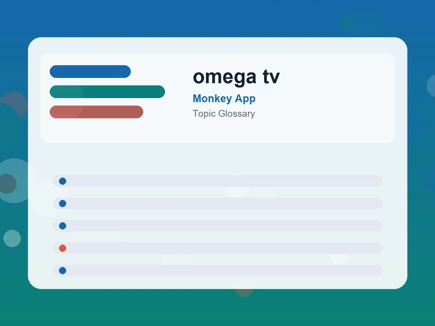 Monkey App omega tv guide visual