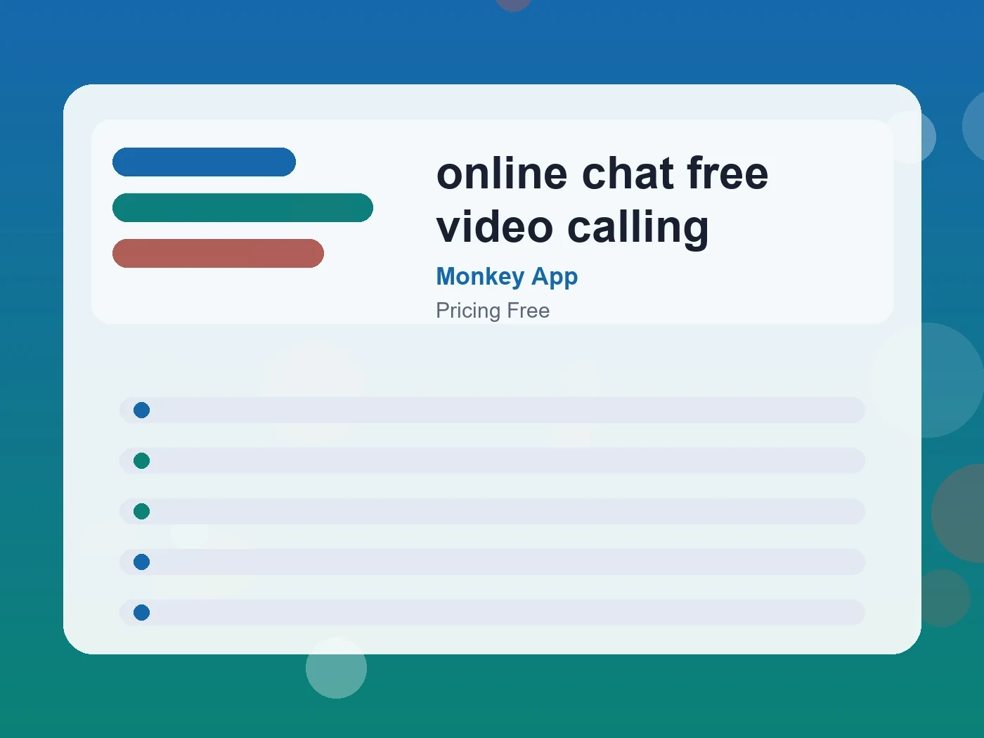 Monkey App online chat free video calling guide visual
