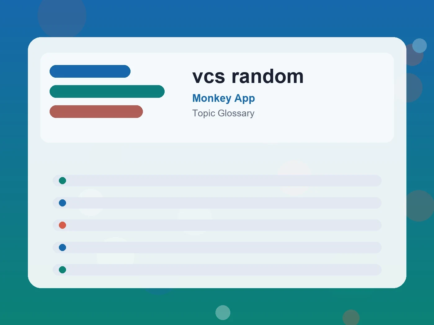 Monkey App vcs random guide visual